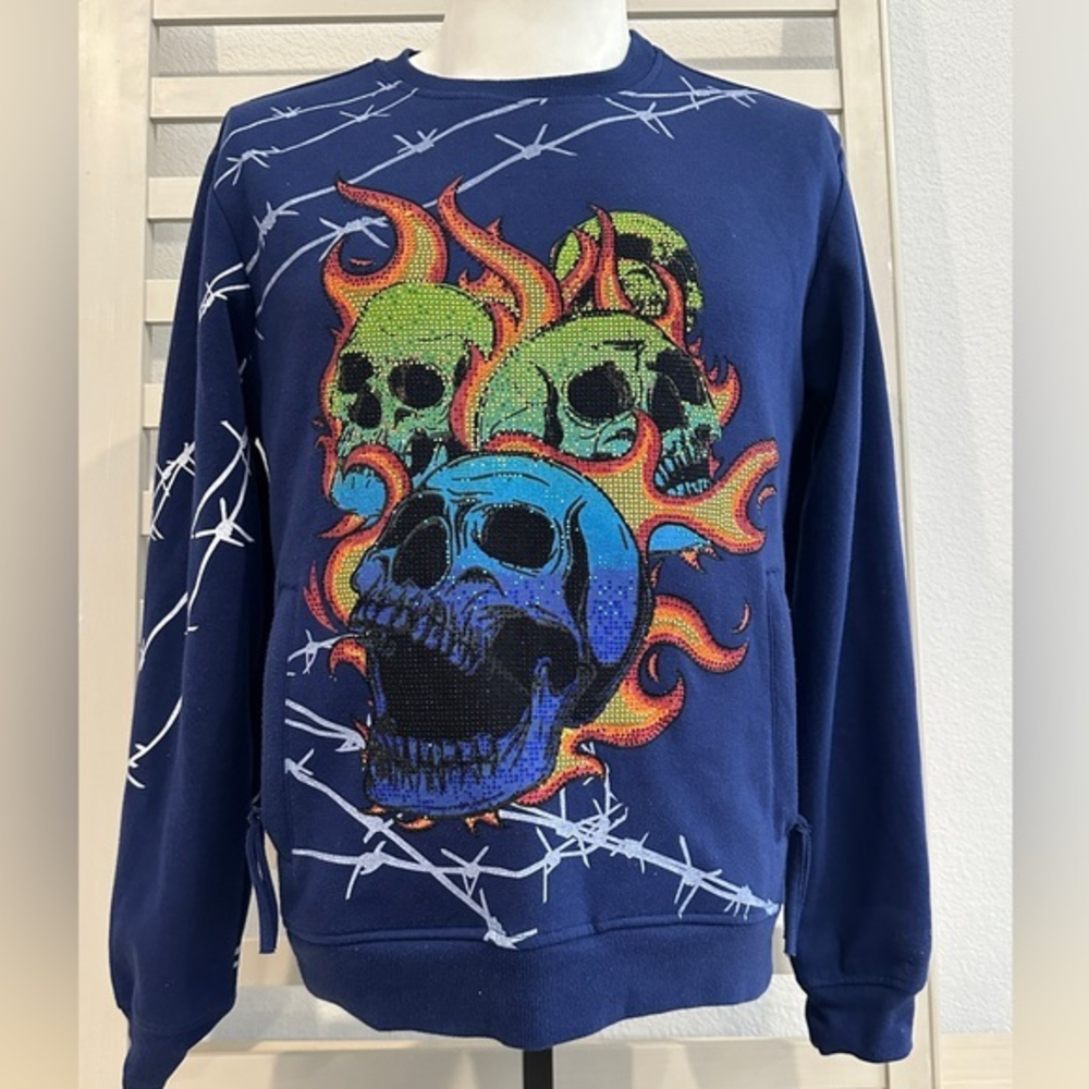Dk‎ Royal Skulls on Fire Crewneck